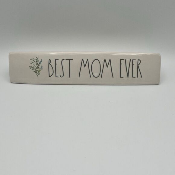 NWOT Rae Dunn BEST MOM EVER Triangle Desk Block Sign - Picture 1 of 6